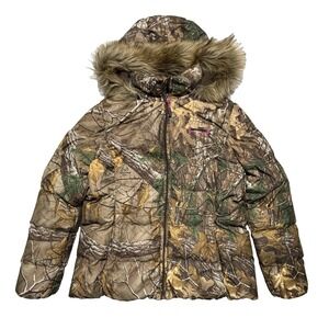 Real Tree Women's XL Hunting Puffer Jacket Winter Coat Camouflage Work Barn Coat